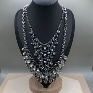 Curated bundle 2 chainmail style sparkle cluster bead necklace.